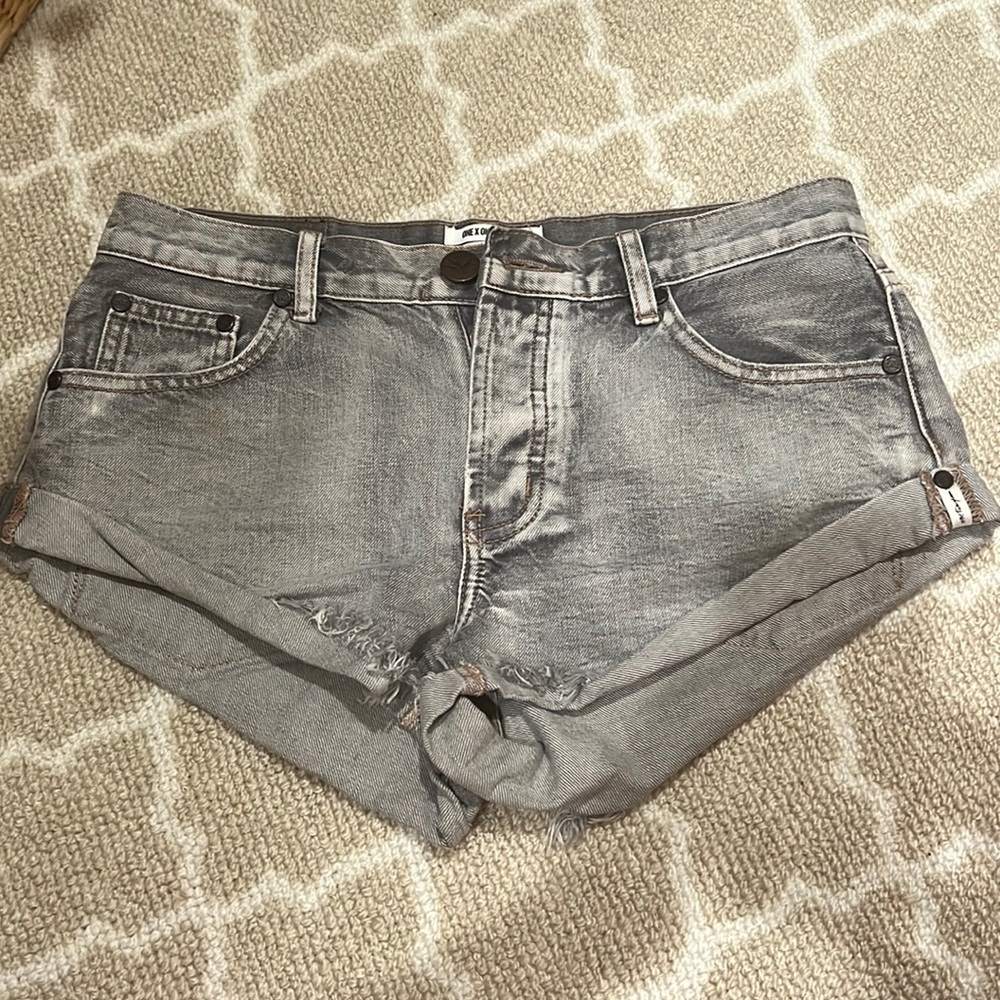 ONE X ONETEASPOONS bandits low rise Jean shorts!